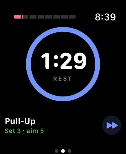 Apple Watch — rest timer between sets